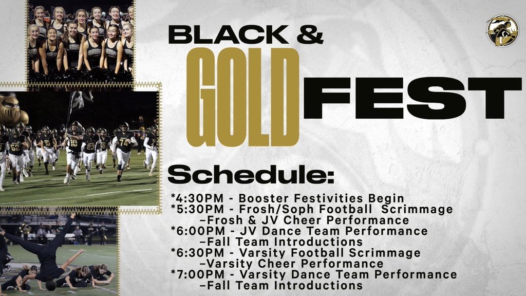 Black and Gold Fest Schedule